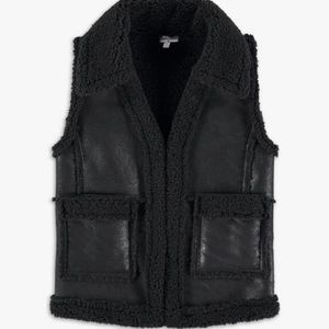Splendid Girls Faux Leather Sherpa Vest